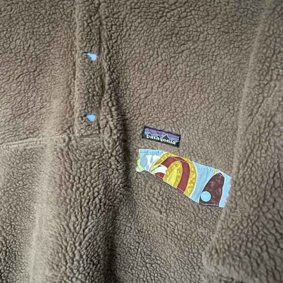 Patagonia Reversible  Blue and Brown Floral Jacket - Picture 6 of 6